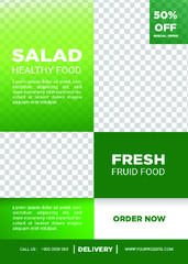 Food Flyer Template. Fresh Composition. Vector