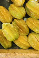 Yellow fruit, carambola, Chinese star. background
