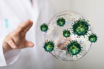 Virus abstract background. protection Genetics Bacteriological Microorganism..