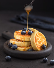 stack of pancakes with syrup