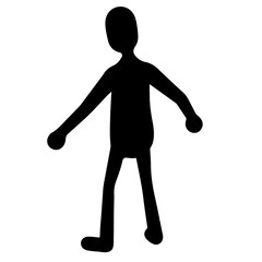 silhouette of a human character with different view on a white background vector