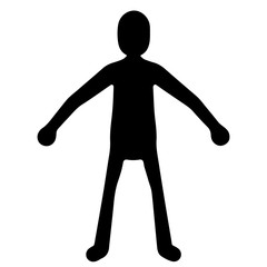 silhouette of a human character with different view on a white background vector