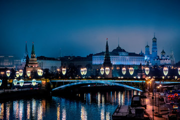 Fototapeta na wymiar Night view of Kremlin, Moscow