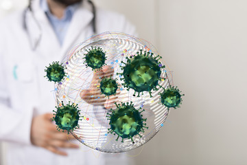 Virus abstract background. protection Genetics Bacteriological Microorganism..