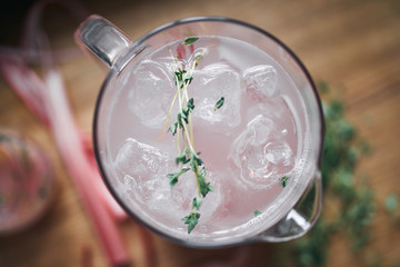 Rhubarb summer drink with thyme