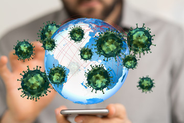 Virus abstract background. protection Genetics Bacteriological Microorganism..