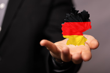 Abstract of germany map network, internet and global connection concept, Wire Frame 3D