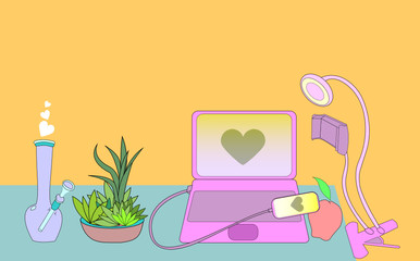 Colourful Home Office Space 