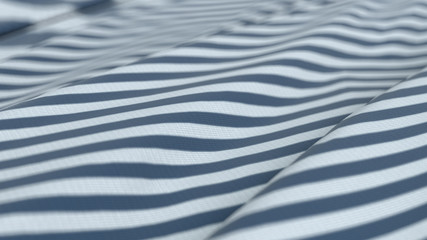 Abstract background with cloth surface, line pattern on the surface, minimalistic concept with depth of field, 3d illustration