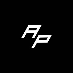 AP logo monogram with up to down style modern design template