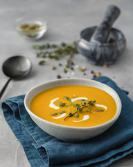 pumpkin soup with herbal