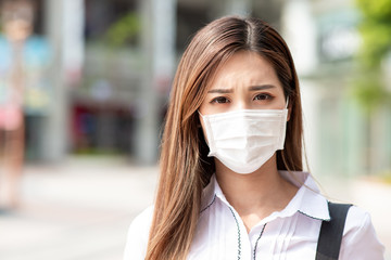 Asian woman with facial mask