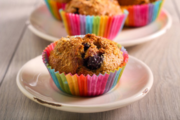 Whole meal muffins with berry