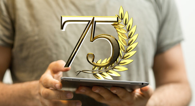 75 Anniversary 3d numbers. template for Celebrating 75 anniversary event party.