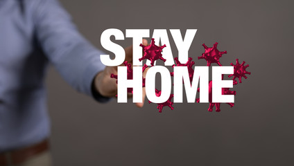 Coronavirus quarantine concept. Working from home. 3d.