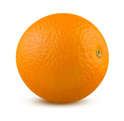 Orange Isolated. Orange Closeup on White Background. Highly Retouched Citrus Fruit. Full Depth of Field. Healthy Food.