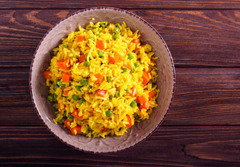 Carrot and pea rice