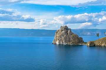 Naklejka premium View of Cape Burkhan on lake Baikal