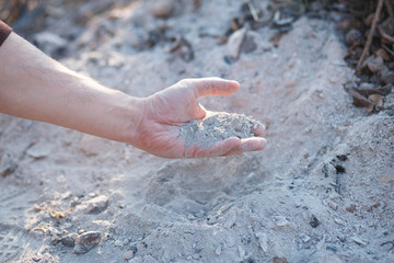 ash in hand fertilizer