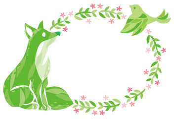 動物　植物　フレーム