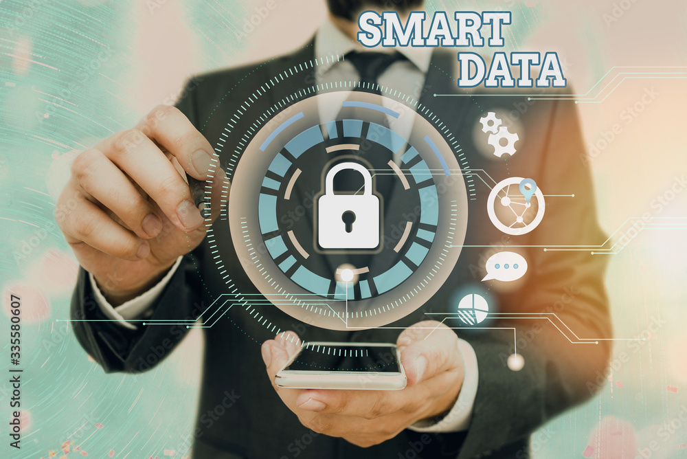 Poster handwriting text smart data. conceptual photo digital information that is formatted for further cons