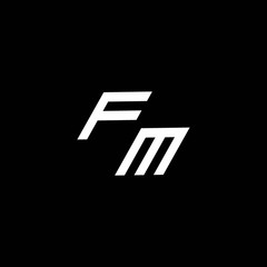 FM logo monogram with up to down style modern design template