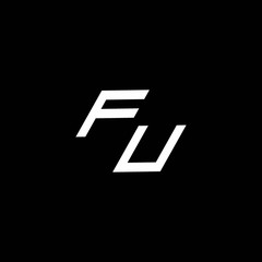 FU logo monogram with up to down style modern design template