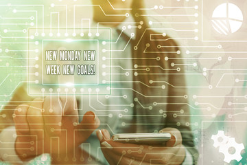 Handwriting text writing New Monday New Week New Goals. Conceptual photo goodbye weekend starting...