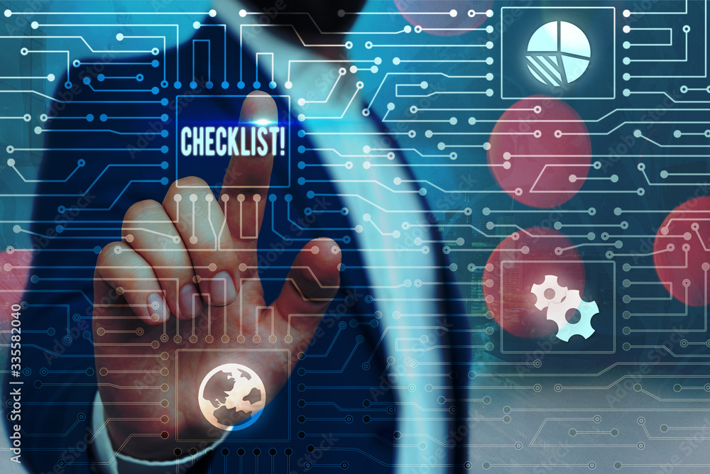 Poster text sign showing checklist. business photo showcasing list items required things be done or points 