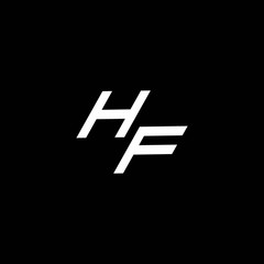HF logo monogram with up to down style modern design template
