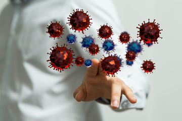 Virus Covid 19-NCP. nCoV denoted is single-stranded protection virus..