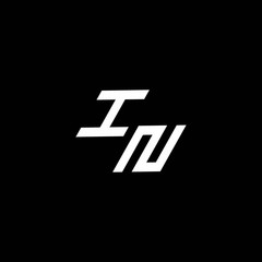 IN logo monogram with up to down style modern design template