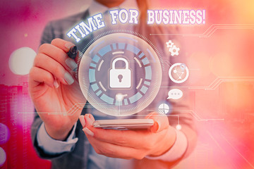 Word writing text Time For Business. Business photo showcasing fulfil transactions within period...