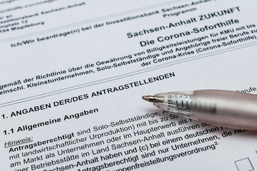 Antrag auf Soforthilfe Corona-Virus-Krise Deutschland