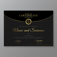 certificate and diploma of appreciation luxury and modern design template vector illustration
