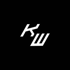 KW logo monogram with up to down style modern design template