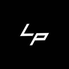 Obraz premium LP logo monogram with up to down style modern design template