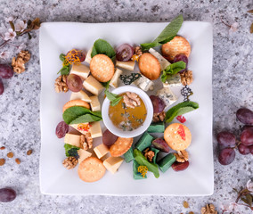 set of cheese and honey 