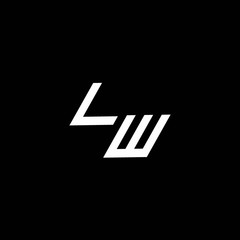 LW logo monogram with up to down style modern design template