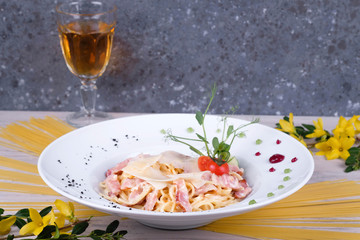 pasta with tomato sauce and parmesan