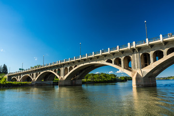 Fototapeta na wymiar Arches of a Concrete Bridge