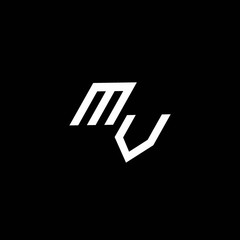 MV logo monogram with up to down style modern design template