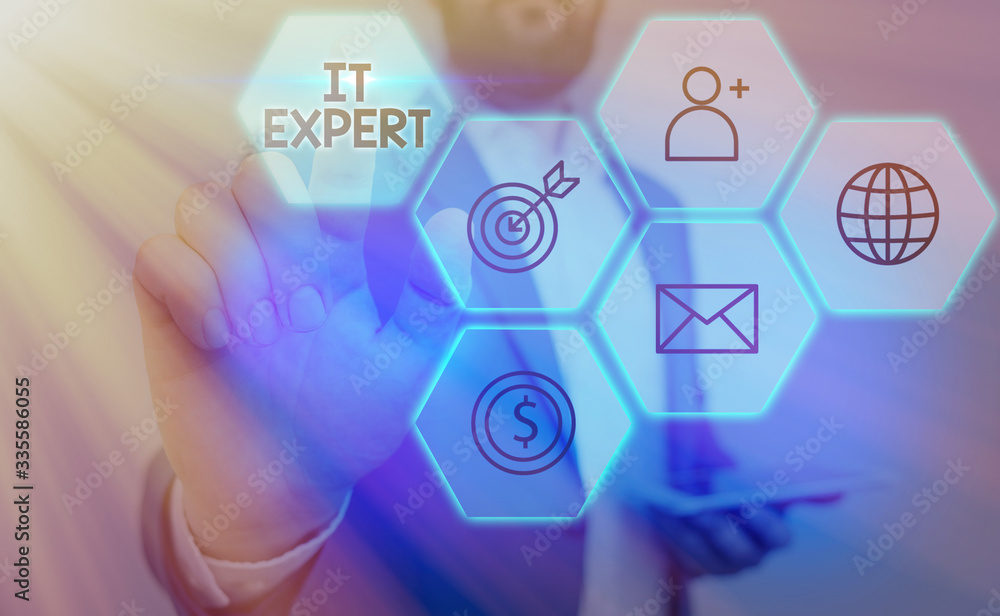 Poster word writing text it expert. business photo showcasing demonstrating with a high level of knowledge 