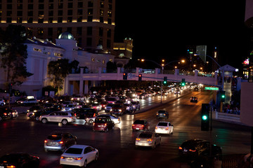 Fototapeta na wymiar Las Vegas, Nevada / USA - August 27, 2015: Las Vegas view in the night, Nevada, USA