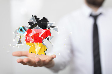 3D map of Germany. Map of Germany land