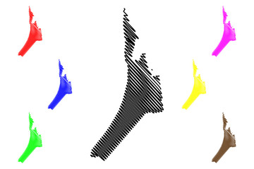 Saulkrasti Municipality (Republic of Latvia, Administrative divisions of Latvia, Municipalities and their territorial units) map vector illustration, scribble sketch Saulkrasti map