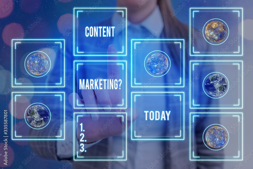 Poster handwriting text writing content marketing question. conceptual photo involves creation and sharing 