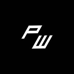 PW logo monogram with up to down style modern design template