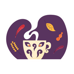 Hygge illustration in flat style.