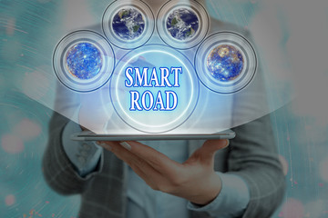 Word writing text Smart Road. Business photo showcasing number of different ways technologies are incorporated into roads Elements of this image furnished by NASA
